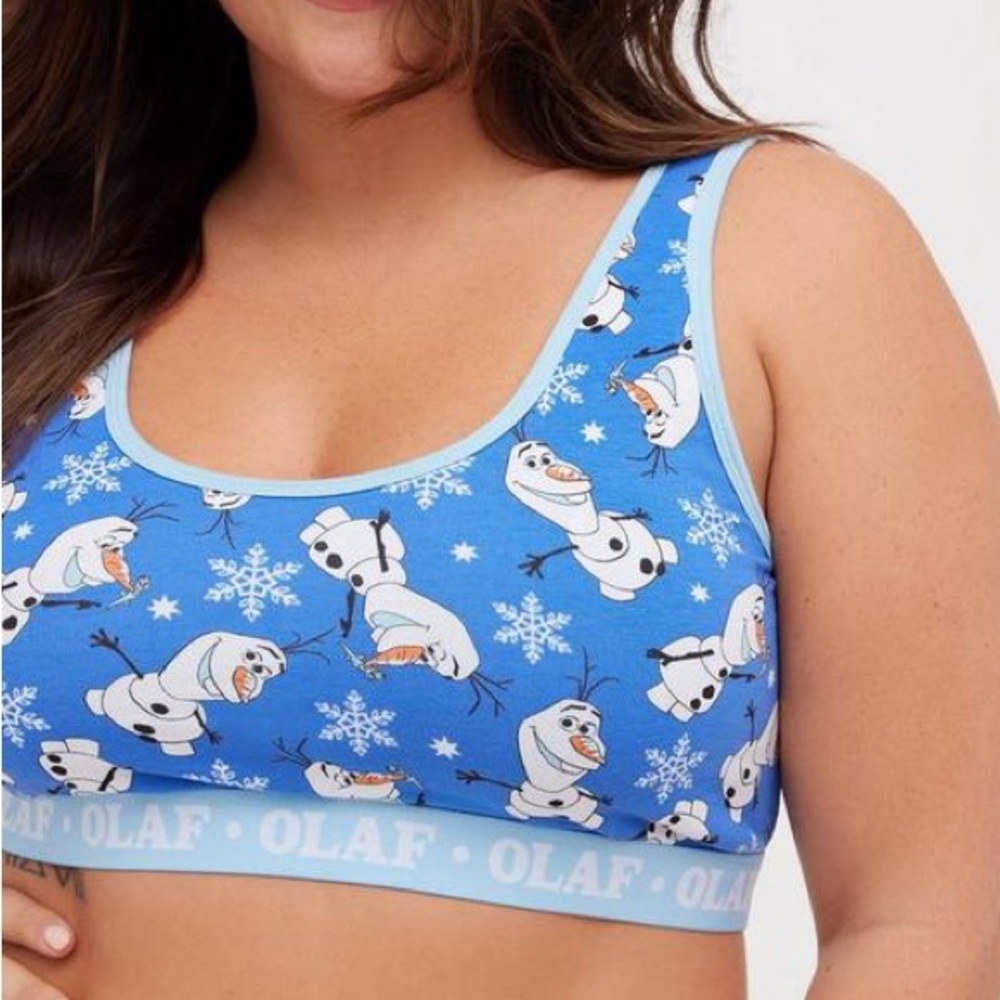 Torrid Disney Frozen Olaf Cotton Scoop Neck Bralette